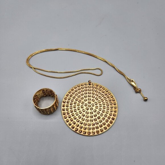 Athomie Jewelry - Athomie Gold Spinning Bead Necklace Pendant & Ring Sterling Silver 925 Italy